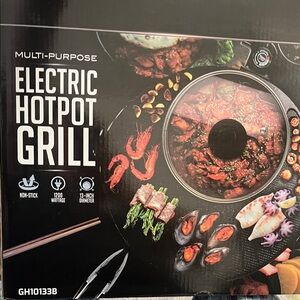 Multi-Purpose Electric Hotpot Grill - Black